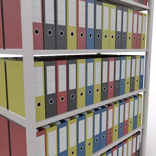 Abbildung Nr 13 des Artikels Grundregal, Büro-Fachbodenregal Stecksystem MULTIplus150, 2000 x 1300 x 600 mm (HxBxT), 6 Fachböden, Längenriegel, ohne Mittelanschlag, lichtgrau aus der Produktgruppe Büroregale von der Marke Schulte Lagertechnik