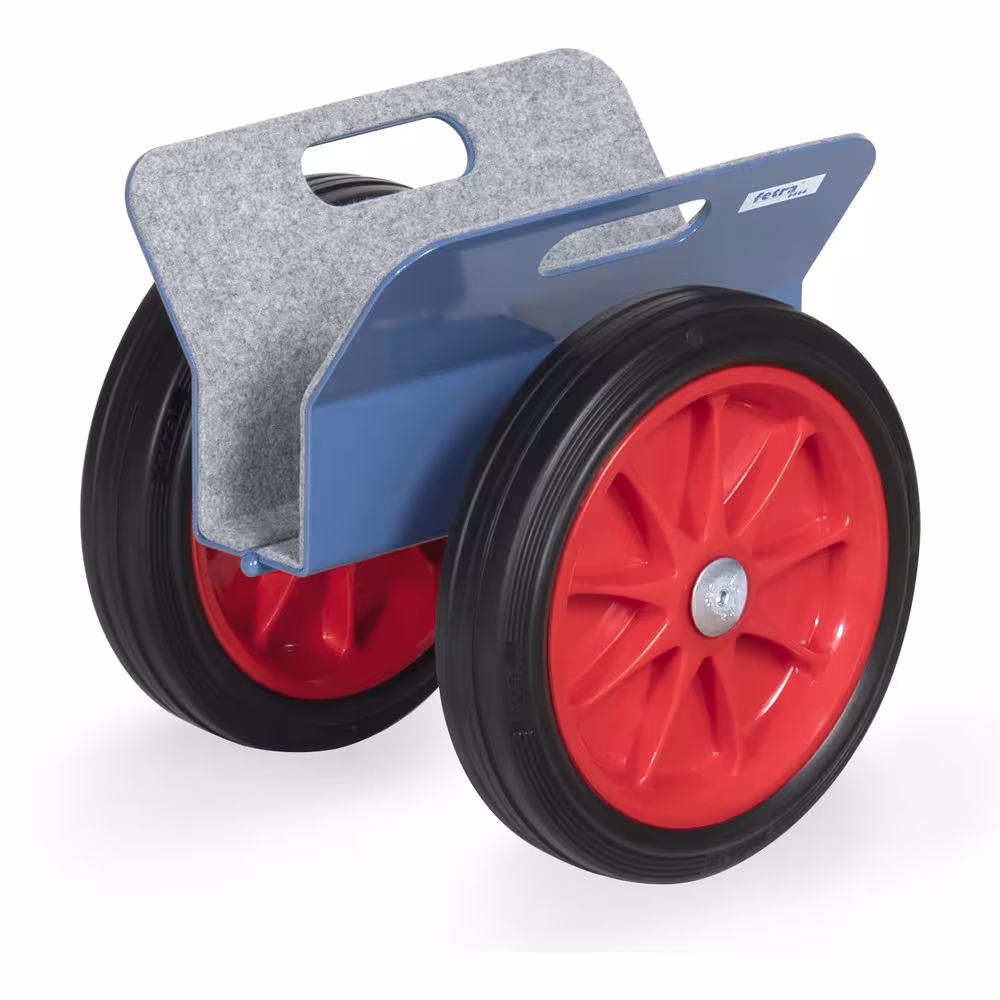 Plattenroller 4155 - Vollgummiräder Ø260 mm aus der Kategorie Plattentransport mit der GTIN 4017976041551 Plattenroller 60 mm Stahl-Schweißkonstruktion, pulverbeschichtet blau RAL 5007, Klemmflächen mit Filzbelag von der Marke Fetra aus der Kategorie Plattentransport