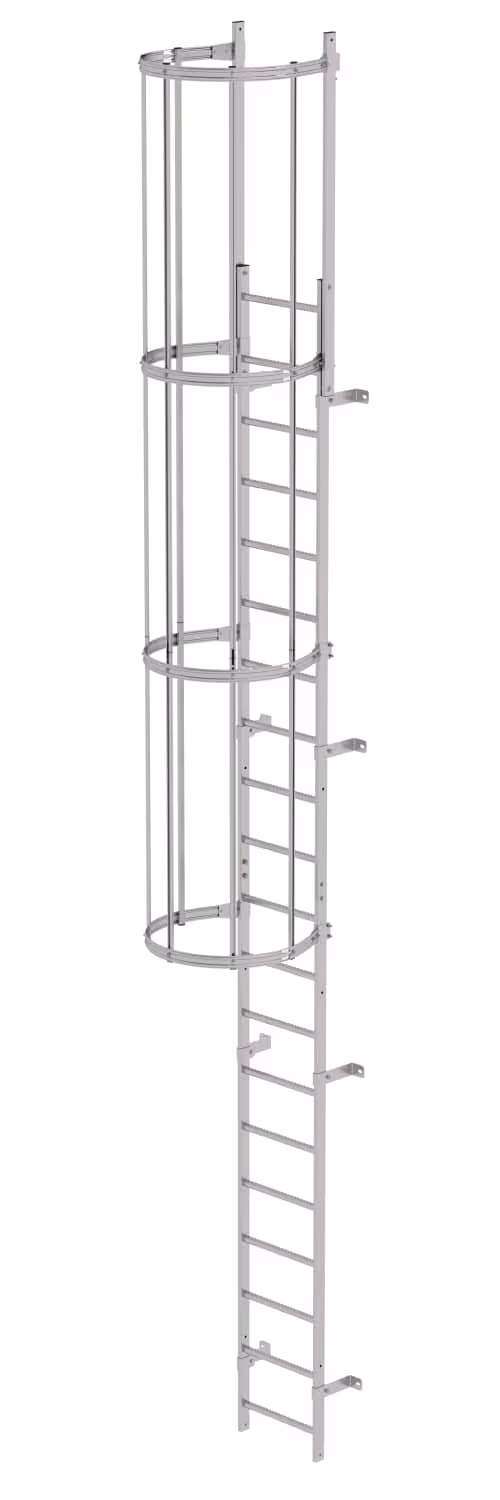 Munk Einzügige Steigleiter mit Rückenschutz Edelstahl Typ Ausführung: 6,80m aus der Kategorie Steigleitern mit der Artikelnr. 530105