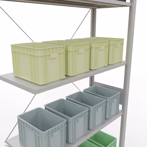 Produktbild Nr 14 des Artikels Anbauregal, Fachbodenregal Stecksystem MULTIplus150, 3000 x 1000 x 400 mm (HxBxT), 7 Fachböden, Kreuzstrebe, RAL 7035 lichtgrau Abbildung Nr 14 des Artikels Anbauregal, Fachbodenregal Stecksystem MULTIplus150, 3000 x 1000 x 400 mm (HxBxT), 7 Fachböden, Kreuzstrebe, RAL 7035 lichtgrau aus der Produktgruppe Stecksystem von der Marke Schulte Lagertechnik