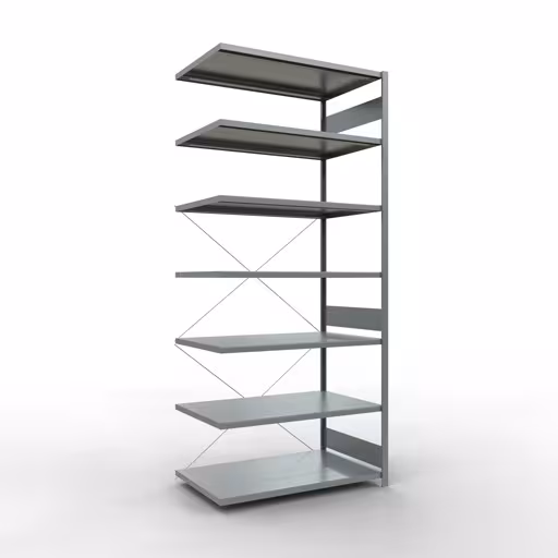Weitere Ansicht des Artikels Stecksystem Anbauregal 3000x1300x800 mm, Typ 250 kg, verzinkt aus der Kategorie Stecksystem
