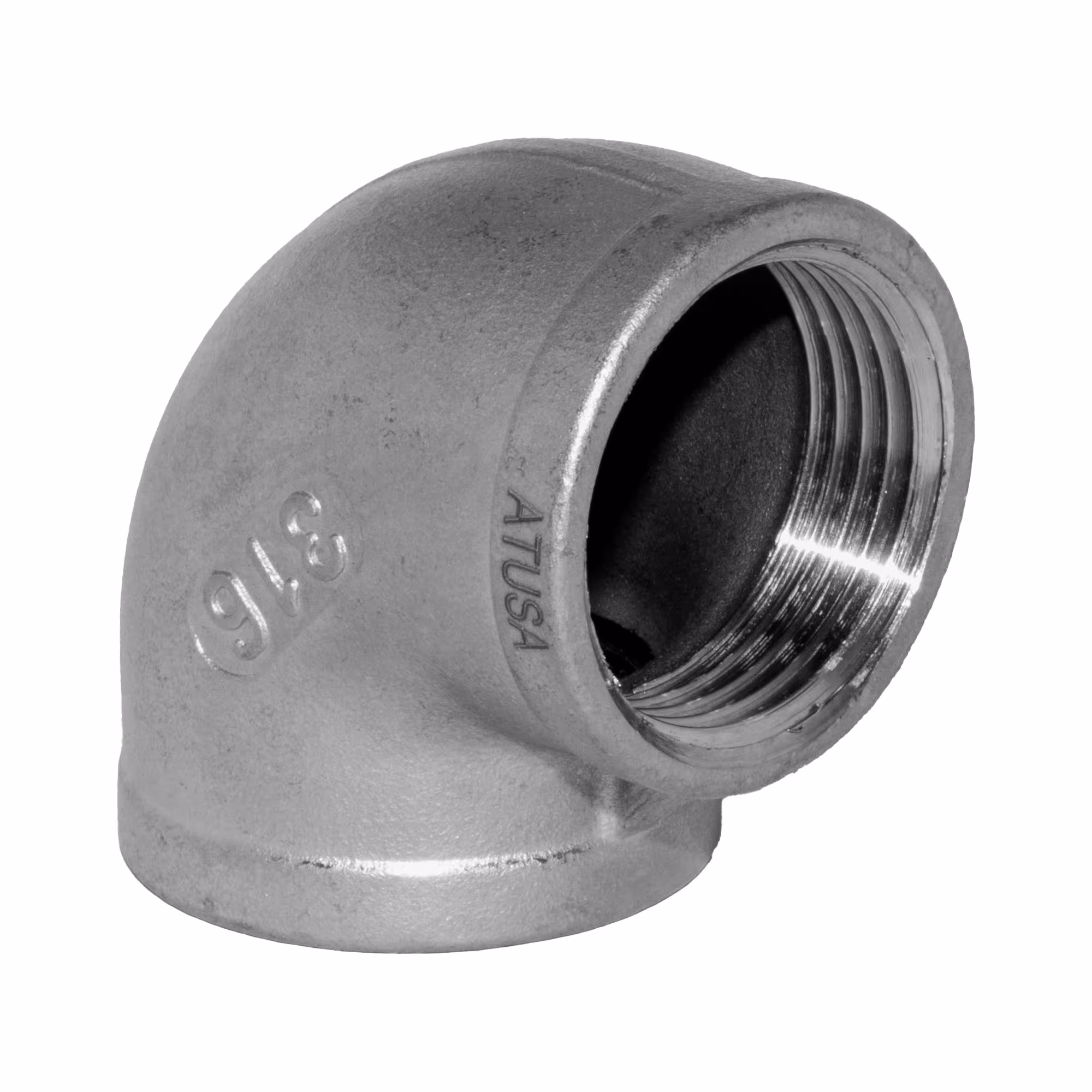 Edelstahl Winkel i/i Nr. 90, 1/2 Zoll (AISI 316) / PN16 von Atusa Edelstahl Winkel i/i Nr. 90, 1/2 Zoll (AISI 316) / PN16 aus der Kategorie Edelstahl Gewindefittings mit der Artikelnr. I090L003