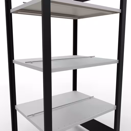 Abbildung Nr 12 des Artikels Grundregal, Büro-Fachbodenregal Stecksystem MULTIplus150, 1800 x 750 x 600 mm (HxBxT), 5 Fachböden, Längenriegel, mit Mittelanschlag, schwarz/lichtgrau aus der Produktgruppe Büroregale von der Marke Schulte Lagertechnik