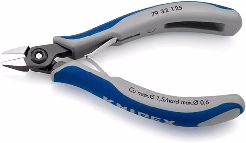 Tronchesi di precisione per elettronica, lunghezza 125 mm, forma 3, smussate, sì, molto piccole, lucidate, KNIPEX