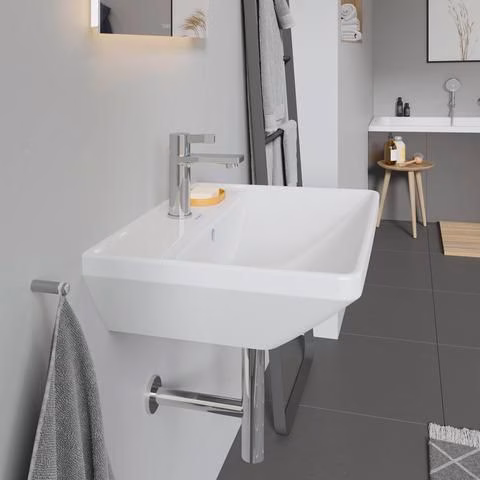 Waschtisch D-Neo 600x440mm weiß 1 Hahnloch, mit Überlauf DURAVIT