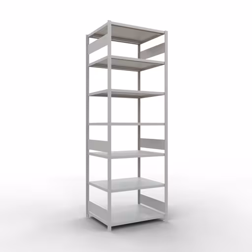 Abbildung Nr 9 des Artikels Grundregal, Fachbodenregal Stecksystem MULTIplus330, 3000 x 1000 x 800 mm (HxBxT), 7 Fachböden, Längenriegel, RAL 7035 lichtgrau aus der Produktgruppe Stecksystem von der Marke Schulte Lagertechnik