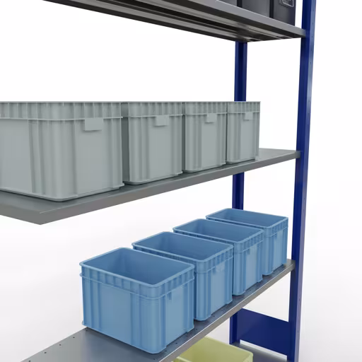 Anbauregal, Fachbodenregal Stecksystem MULTIplus150, 2000 x 1300 x 300 mm (HxBxT), 5 Fachböden, Längenriegel, RAL 5010 enzianblau/verzinkt aus der Kategorie Anbauregal mit der GTIN 4004514279682 Anbauregal, Fachbodenregal Stecksystem MULTIplus150, 2000 x 1300 x 300 mm (HxBxT), 5 Fachböden, Längenriegel, RAL 5010 enzianblau/verzinkt von der Marke Schulte Lagertechnik aus der Produktreihe Stecksystem