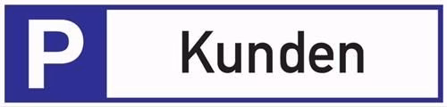 Parkplatzbeschilderung Parkplatz für Kunden L460xB110mm Alu weiß/blau/schwarz aus der Kategorie Beschilderung, Schilder und Hinweiszeichen mit der Teilenummer 3000277692