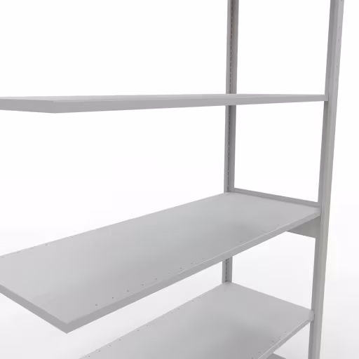 Produktbild Nr.6 des Artikels Anbauregal, Fachbodenregal Stecksystem MULTIplus150, 2500 x 1300 x 500 mm (HxBxT), 6 Fachböden, Längenriegel, RAL 7035 lichtgrau aus der Produktreihe Stecksystem von der Marke Schulte Lagertechnik