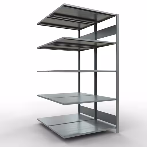 Abbildung Nr 10 des Artikels Anbauregal, Doppelregal, Fachbodenregal Stecksystem MULTIplus150, 2000 x 1000 x (2x600) mm (HxBxT), 2x5 Fachböden, Längenriegel, verzinkt aus der Produktgruppe Fachbodenregale von der Marke Schulte Lagertechnik