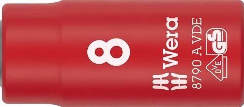 Insert de clé à douille Wera 8790 A VDE 1/4 pouce, taille de clé 8 mm, longueur 41 mm Insert de clé à douille 8790 A VDE 1/4 pouce, longueur 41 mm, WERA, de la catégorie clés à douille et outils de manœuvre VDE, référence 8004994835