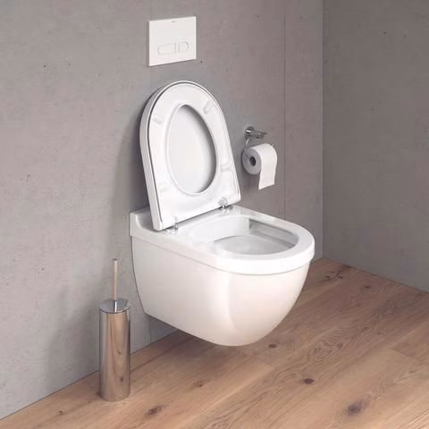 WC-Sitz Starck 3 weiß mit Absenkautomatik Scharniere Edelstahl DURAVIT
