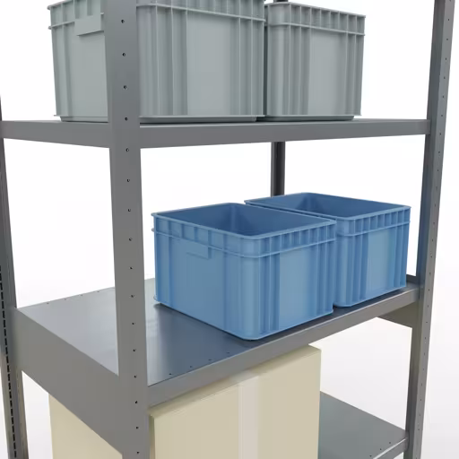 Produktbild Nr 15 des Artikels Grundregal, Fachbodenregal Stecksystem MULTIplus330, 2500 x 1000 x 600 mm (HxBxT), 6 Fachböden, Kreuzstrebe, verzinkt Abbildung Nr 15 des Artikels Grundregal, Fachbodenregal Stecksystem MULTIplus330, 2500 x 1000 x 600 mm (HxBxT), 6 Fachböden, Kreuzstrebe, verzinkt aus der Produktgruppe Stecksystem von der Marke Schulte Lagertechnik