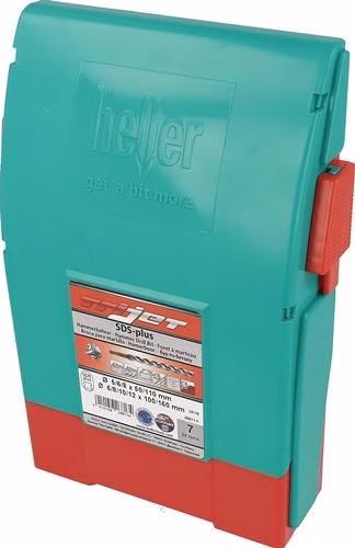 Hammerbohrersatz Trijet Ultimate 7-teilig SDS-plus Kunststoff-Box HELLER