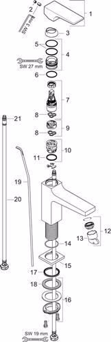 Hansgrohe Einhebel-Waschtischmischer METROPOL 110 Nennweite 15 chrom