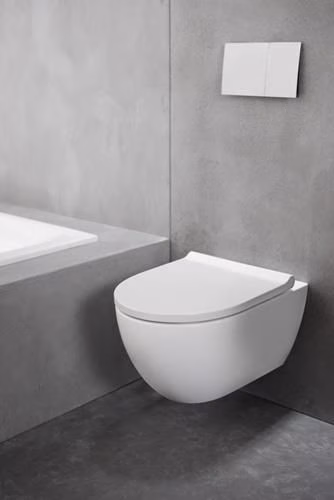 Geberit Acanto Set Wand-WC mit WC-Sitz, Tiefspüler TurboFlush, geschlossene Form, Tiefe: 53cm, weiß