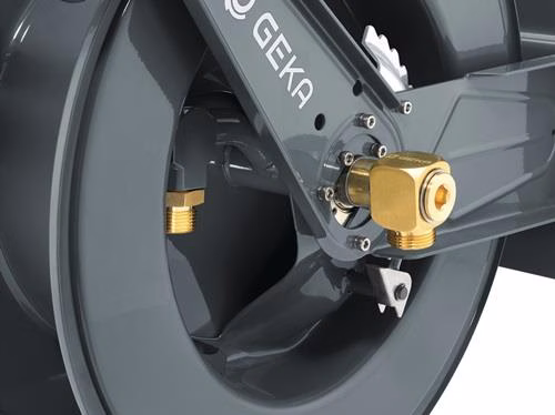 Detailbild 4084457 Schlauchaufroller PA30 Anschlussgewinde 33,25mm Gewinde 1 Außengewinde Zoll pulverbeschichteter Stahl GEKA