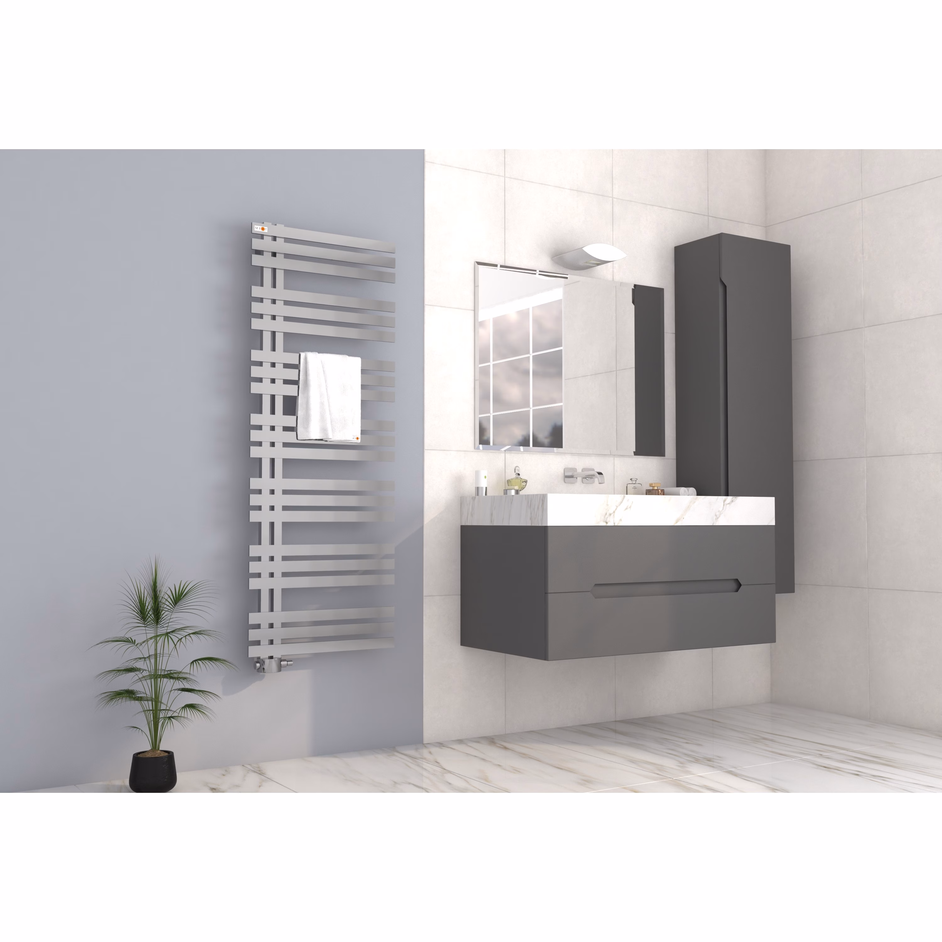 Ohne Text 97015564672381932 Mert Design Badheizkörper Modell Elen, Chrom, 500x800 mm