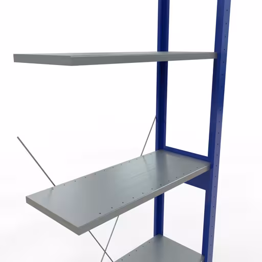 Anbauregal, Fachbodenregal Stecksystem MULTIplus150, 2500 x 750 x 300 mm (HxBxT), 6 Fachböden, Kreuzstrebe, RAL 5010 enzianblau/verzinkt/verzinkt aus der Kategorie Anbauregal mit der GTIN 4004514279774 Anbauregal, Fachbodenregal Stecksystem MULTIplus150, 2500 x 750 x 300 mm (HxBxT), 6 Fachböden, Kreuzstrebe, RAL 5010 enzianblau/verzinkt/verzinkt von der Marke Schulte Lagertechnik aus der Produktreihe Stecksystem