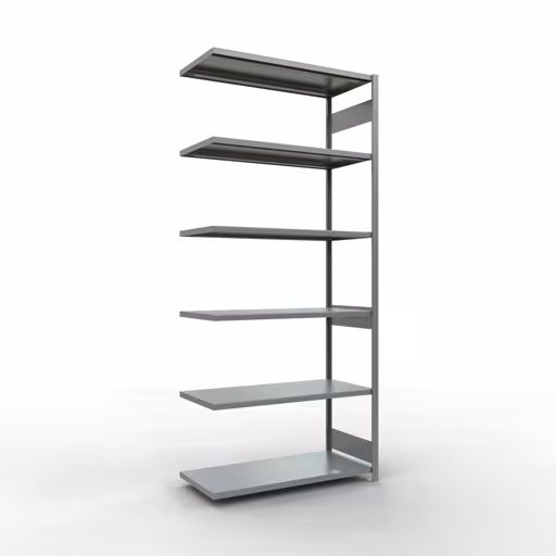 Anbauregal, Fachbodenregal Stecksystem MULTIplus250, 3000 x 1300 x 600 mm (HxBxT), 7 Fachböden, Längenriegel, verzinkt von der Marke Schulte Lagertechnik aus der Produktreihe Stecksystem