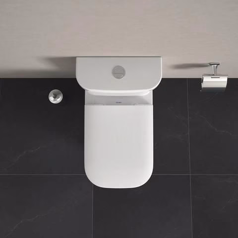 Abattant de toilettes Happy D.2 blanc avec mécanisme de fermeture amortie, charnières en acier inoxydable, DURAVIT