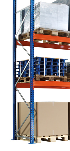 Ohne Text 636076 Palettenregal-Ständerahmen S635-B20, unmontiert, 3000x1100 mm, blau/verzinkt