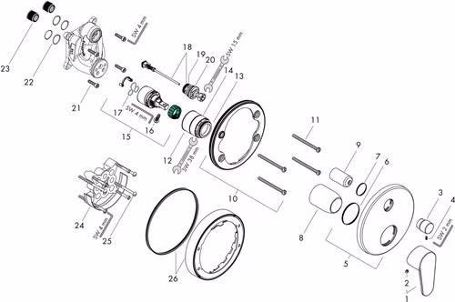 Hansgrohe Einhebel-Wannenmischer FOCUS Unterputz chrom
