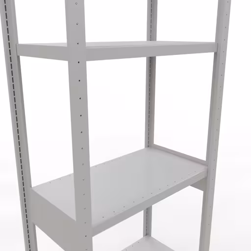 Abbildung Nr 10 des Artikels Grundregal, Fachbodenregal Stecksystem MULTIplus250, 3000 x 750 x 400 mm (HxBxT), 7 Fachböden, Längenriegel, RAL 7035 lichtgrau aus der Produktgruppe Stecksystem von der Marke Schulte Lagertechnik
