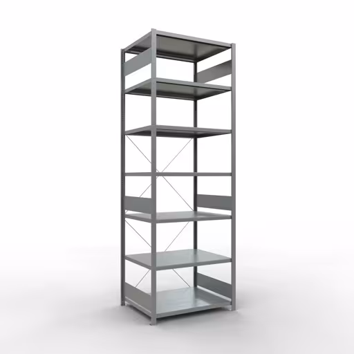 Grundregal, Fachbodenregal Stecksystem MULTIplus330, 3000 x 1000 x 800 mm (HxBxT), 7 Fachböden, Kreuzstrebe, verzinkt von der Marke Schulte Lagertechnik Grundregal, Fachbodenregal Stecksystem MULTIplus330, 3000 x 1000 x 800 mm (HxBxT), 7 Fachböden, Kreuzstrebe, verzinkt aus der Kategorie Grundregal mit der Artikelnummer 13982