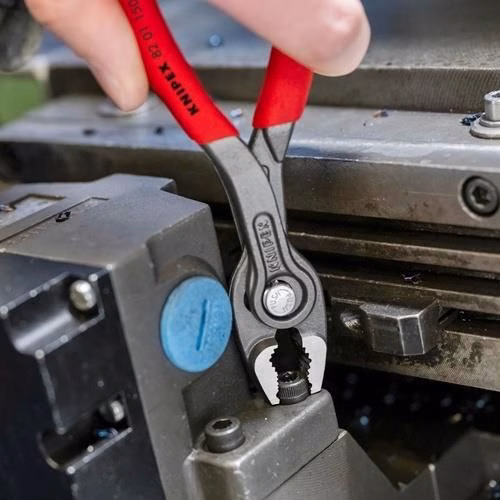 Frontgreifzange TwinGrip Länge 150mm poliert Kunststoff -Überzug schwarz atramentiert KNIPEX