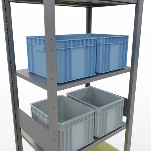 Grundregal, Fachbodenregal Stecksystem MULTIplus150, 3000 x 750 x 500 mm (HxBxT), 7 Fachböden, Längenriegel, verzinkt mit der GTIN 4004514280527 Grundregal, Fachbodenregal Stecksystem MULTIplus150, 3000 x 750 x 500 mm (HxBxT), 7 Fachböden, Längenriegel, verzinkt von Schulte Lagertechnik mit der Artikelnr. 12752-75-LR