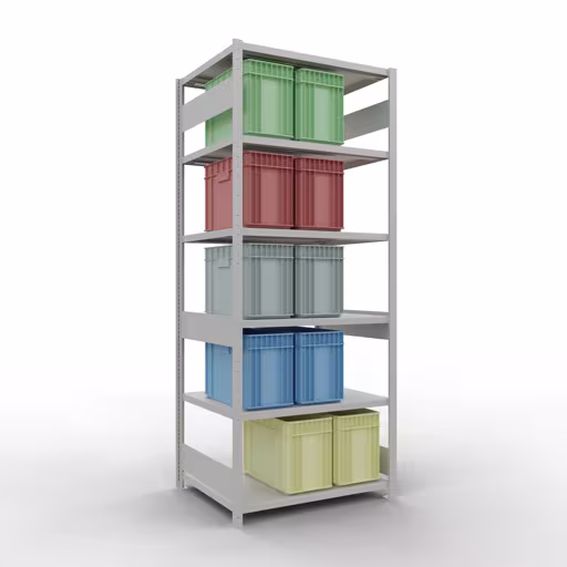 Produktbild Nr 14 des Artikels Grundregal, Fachbodenregal Stecksystem MULTIplus330, 2500 x 1000 x 800 mm (HxBxT), 6 Fachböden, Längenriegel, RAL 7035 lichtgrau Abbildung Nr 14 des Artikels Grundregal, Fachbodenregal Stecksystem MULTIplus330, 2500 x 1000 x 800 mm (HxBxT), 6 Fachböden, Längenriegel, RAL 7035 lichtgrau aus der Produktgruppe Stecksystem von der Marke Schulte Lagertechnik