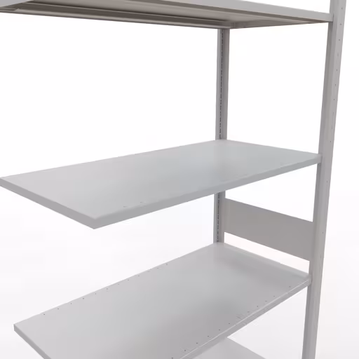 Anbauregal, Fachbodenregal Stecksystem MULTIplus150, 3000 x 1000 x 500 mm (HxBxT), 7 Fachböden, Längenriegel, RAL 7035 lichtgrau von der Marke Schulte Lagertechnik aus der Produktreihe Stecksystem
