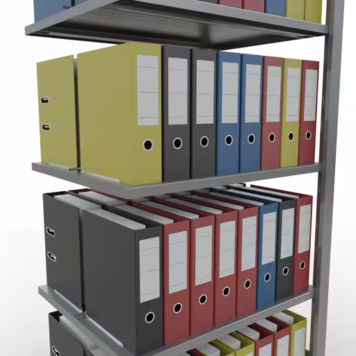 Abbildung Nr 17 des Artikels Anbauregal, Büro-Fachbodenregal Stecksystem MULTIplus150, 1800 x 750 x 600 mm (HxBxT), 5 Fachböden, Längenriegel, verzinkt, mit Mittelanschlag aus der Produktgruppe Büroregale von der Marke Schulte Lagertechnik