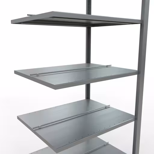 Abbildung Nr 9 des Artikels Anbauregal, Büro-Fachbodenregal Stecksystem MULTIplus150, 2300 x 750 x 600 mm (HxBxT), 7 Fachböden, Längenriegel, verzinkt, mit Mittelanschlag aus der Produktgruppe Büroregale von der Marke Schulte Lagertechnik