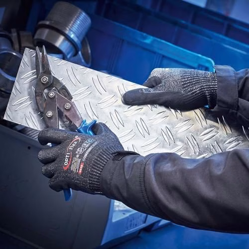 Schnitthandschuh Comfort Cut Größe 8 schwarz meliert/schwarz EN 388 Persönliche Schutzausrüstung II 12 Paar OPTIFLEX