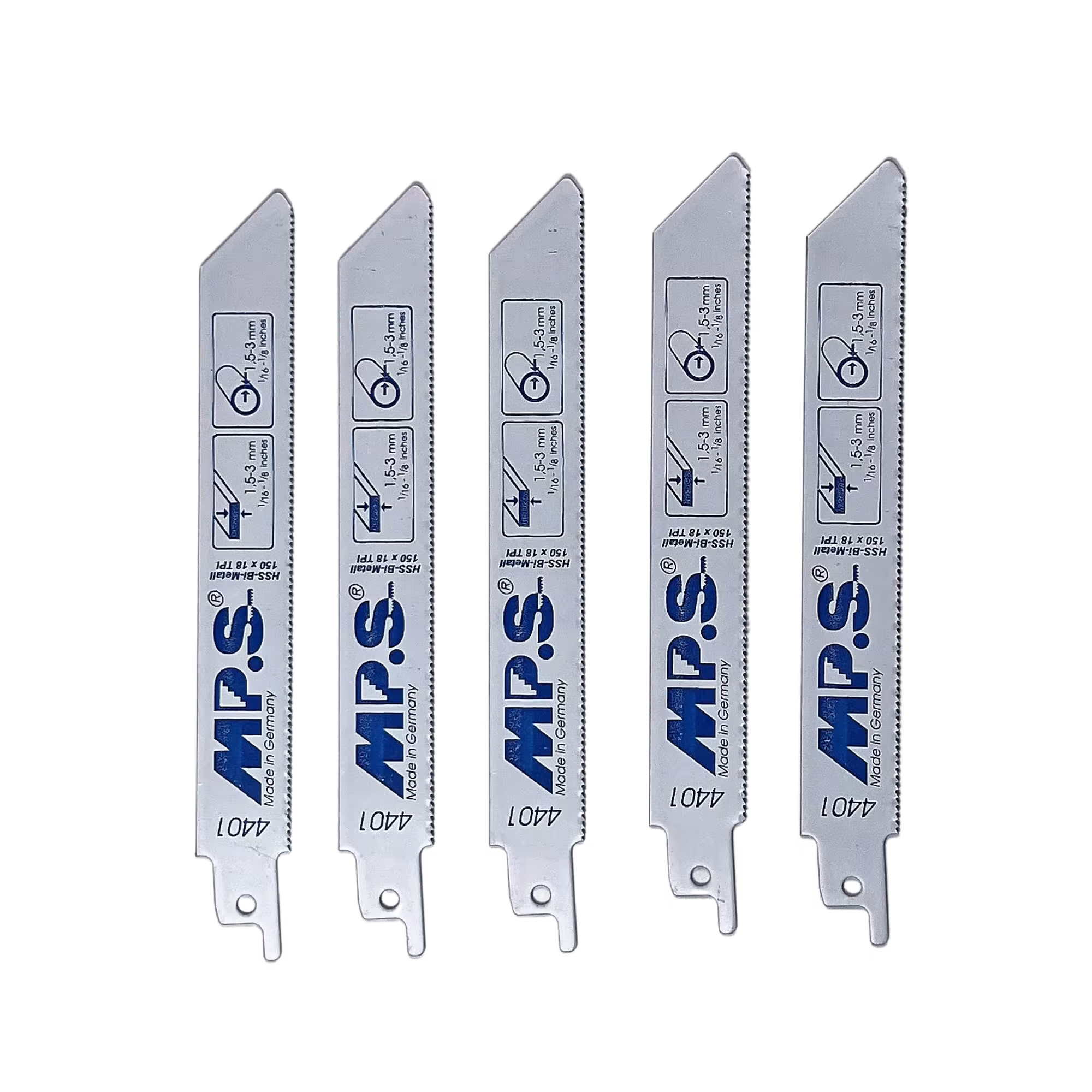 Produktgruppe MPS Bi-Metall-Säbelsägeblatt gefräst und geschränkt zur Bearbeitung von Holz- und Metallwerkstoffen Bi-Metall-Säbelsägeblatt gefräst und geschränkt Gesamtlänge 150/verzahnte Länge 130mm, Zahnteilung 1,4mm von der Marke MPS aus der Kategorie Sägeblätter