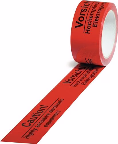 Warnklebeband PP Empfindliche Elektrogeräte Länge 66 m, Breite 50 mm rot Rolle TRANSPAK von der Marke Warnklebeband PP Rolle TRANSPAK aus der Kategorie Klebebänder und Dichtbänder mit der Teilenummer 3000265563