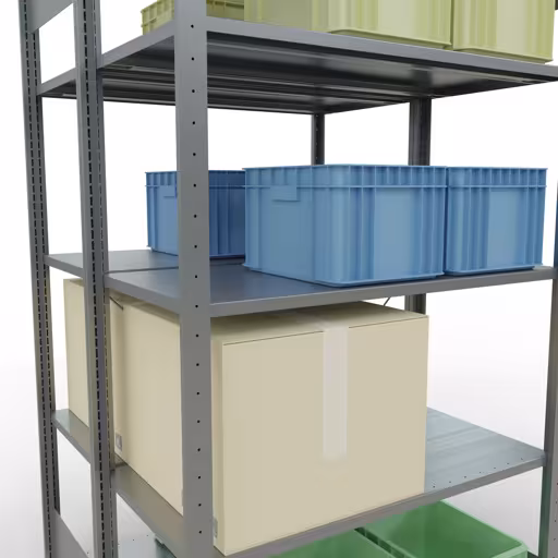 Produktbild Nr 13 des Artikels Grundregal, Doppelregal, Fachbodenregal Stecksystem MULTIplus150, 2000 x 1000 x (2x500) mm (HxBxT), 2x5 Fachböden, Kreuzstrebe, verzinkt Abbildung Nr 13 des Artikels Grundregal, Doppelregal, Fachbodenregal Stecksystem MULTIplus150, 2000 x 1000 x (2x500) mm (HxBxT), 2x5 Fachböden, Kreuzstrebe, verzinkt aus der Produktgruppe Fachbodenregale von der Marke Schulte Lagertechnik