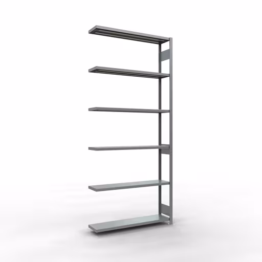 Anbauregal, Fachbodenregal Stecksystem MULTIplus250, 3000 x 1300 x 300 mm (HxBxT), 7 Fachböden, Längenriegel, verzinkt aus der Kategorie Anbauregal mit der Artikelnummer 12937-130-LR