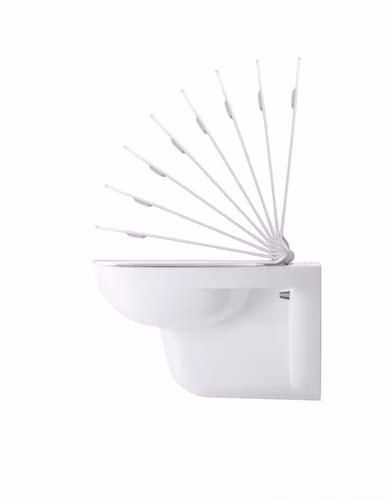 Abattant de toilette blanc D-Code sans mécanisme de fermeture amortie, charnières en acier inoxydable, 430 x 360 x 40 mm, DURAVIT