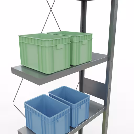 Anbauregal, Fachbodenregal Stecksystem MULTIplus250, 3000 x 750 x 300 mm (HxBxT), 7 Fachböden, Kreuzstrebe, verzinkt aus der Kategorie Anbauregal mit der GTIN 4004514282422 Anbauregal, Fachbodenregal Stecksystem MULTIplus250, 3000 x 750 x 300 mm (HxBxT), 7 Fachböden, Kreuzstrebe, verzinkt von der Marke Schulte Lagertechnik aus der Produktreihe Stecksystem