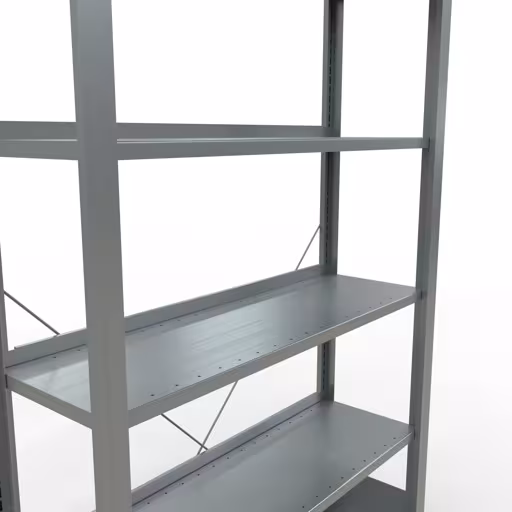 Abbildung Nr 11 des Artikels Grundregal, Büro-Fachbodenregal Stecksystem MULTIplus85, 2000 x 1000 x 300 mm (HxBxT), 6 Fachböden, Kreuzstrebe, verzinkt, mit Anschlagleiste aus der Produktgruppe Büroregale von der Marke Schulte Lagertechnik