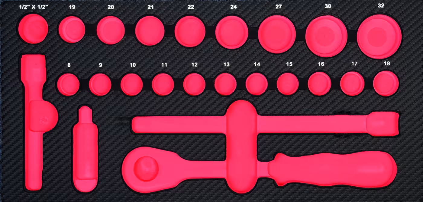 ProForm Einlage leer für 1/2" Werkzeug Satz von der Marke PROJAHN Einlage Steckschlüssel-Einsätze metrisch 12,5 Typ Variante: ProForm Einlage leer für 1/2" Werkzeug Satz aus der Kategorie Steckschlüssel Sätze & Einzelteile mit der Artikelnr. 5999-13E