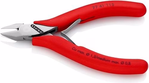 Detailbild 4005649 Elektronische zijsnijtang, lengte 115 mm, vorm 2, geen afschuining, kunststof coating, KNIPEX