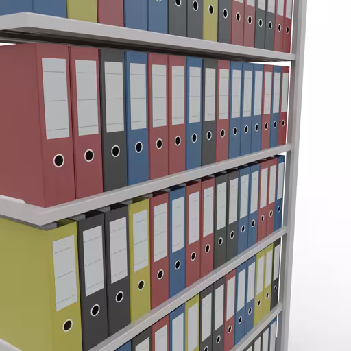 Abbildung Nr 8 des Artikels Anbauregal, Büro-Fachbodenregal Stecksystem MULTIplus85, 2300 x 1300 x 300 mm (HxBxT), 7 Fachböden, Kreuzstrebe, ohne Anschlagleiste, lichtgrau aus der Produktgruppe Büroregale von der Marke Schulte Lagertechnik