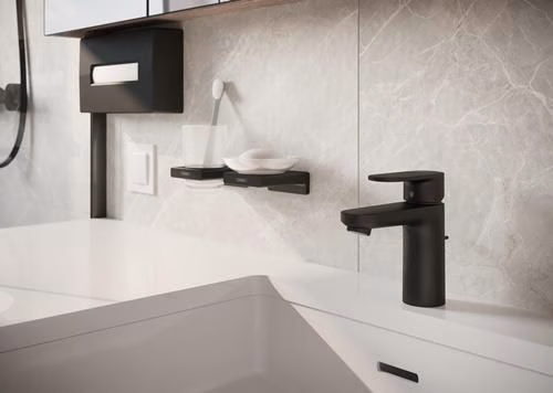 Hansgrohe VERNIS Blend 100 miscelatore monocomando per lavabo con scarico a scomparsa da 1 1/4 di pollice nero opaco