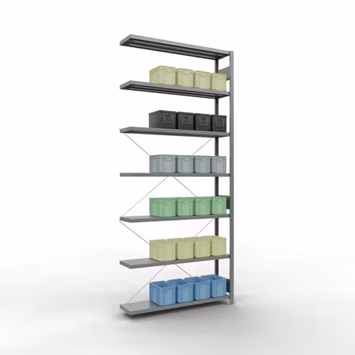 Stecksystem Anbauregal 3000x1300x300 mm, Typ 250 kg, verzinkt aus der Kategorie Anbauregal mit der GTIN 4004514218070 Stecksystem Anbauregal 3000x1300x300 mm, Typ 250 kg, verzinkt von der Marke Schulte Lagertechnik aus der Produktreihe Stecksystem