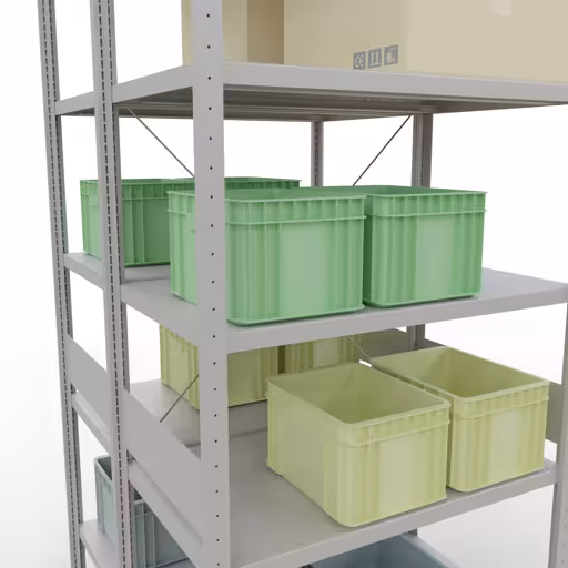 Produktbild Nr.12 des Artikels Grundregal, Doppelregal, Fachbodenregal Stecksystem MULTIplus250, 3000 x 1000 x (2x600) mm (HxBxT), 2x7 Fachböden, Kreuzstrebe, RAL 7035 lichtgrau aus der Produktreihe Fachbodenregale von der Marke Schulte Lagertechnik