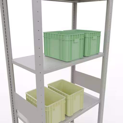 Grundregal, Fachbodenregal Stecksystem MULTIplus150, 3000 x 750 x 400 mm (HxBxT), 7 Fachböden, Längenriegel, RAL 7035 lichtgrau aus der Kategorie Grundregal mit der GTIN 4004514292834 Grundregal, Fachbodenregal Stecksystem MULTIplus150, 3000 x 750 x 400 mm (HxBxT), 7 Fachböden, Längenriegel, RAL 7035 lichtgrau von der Marke Schulte Lagertechnik aus der Produktreihe Stecksystem